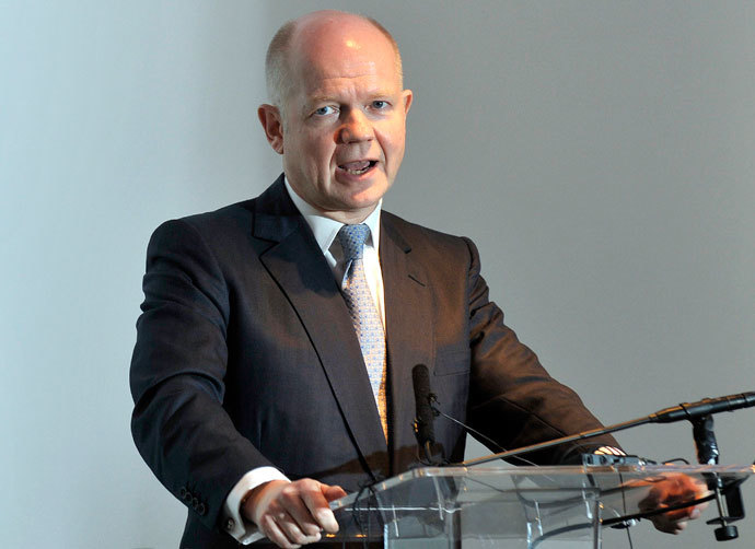 Britain's Foreign Secretary William Hague speaks at the launch of the Scotland analysis paper in Glasgow on January 17, 2014.(AFP Photo / Andy Buchanan)
