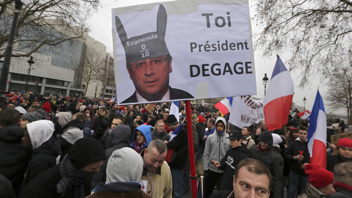Day of Anger: Thousands rally in Paris to protest Hollande’s policies