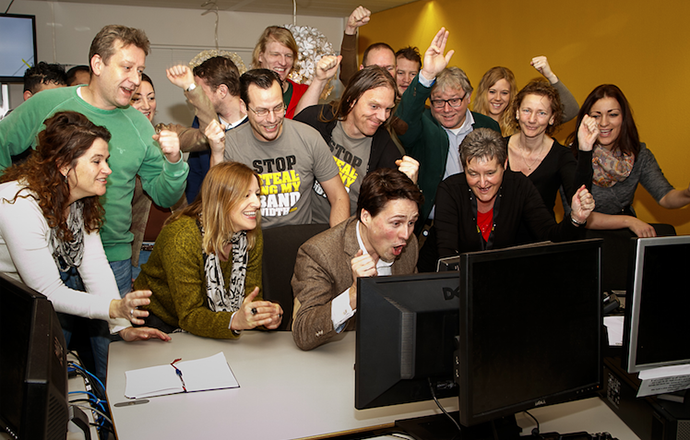 XS4ALLâers are hearing the verdict. (Image from blog.xs4all.nl / photo by Tycho MÃ¼ller)