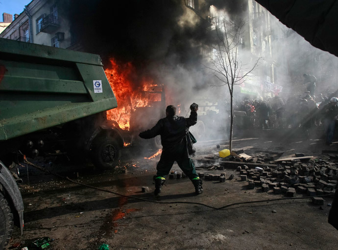 Kiev on February 18, 2014.(Reuters / Gleb Garanich)