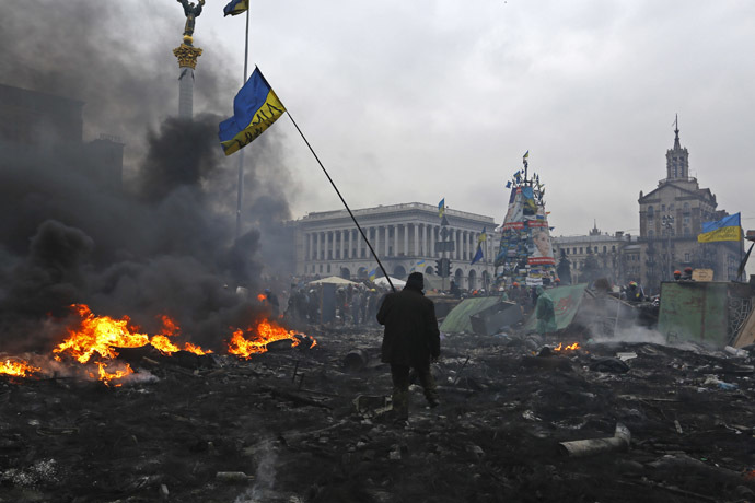 Independence Square in Kiev February 20, 2014. (Reuters/Yannis Behrakis)