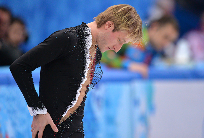Evgeni Plushenko, who has withdrawn from the men's figure skating competition at the XXII Olympic Winter Games in Sochi due to a back injury. (RIA Novosti / Vladimir Pesnya)