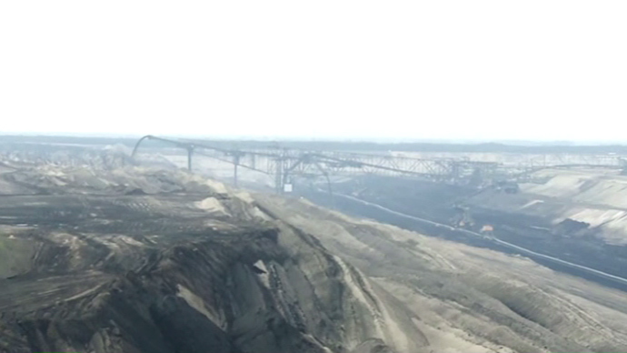 Janschwalde in East Germany, where the second-largest brown coal power plant in operation in the country is located (Still from RT video)