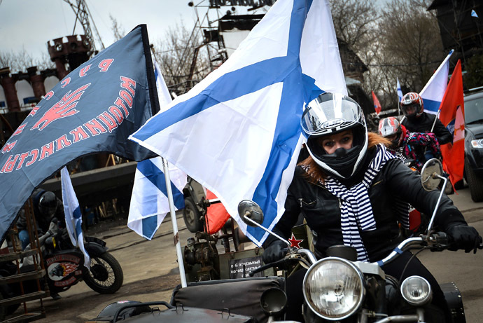Bikers hit the Moscow roads to show their support to Russian-speakers in Ukraine. (RIA Novosti/Ramil Sitdikov)