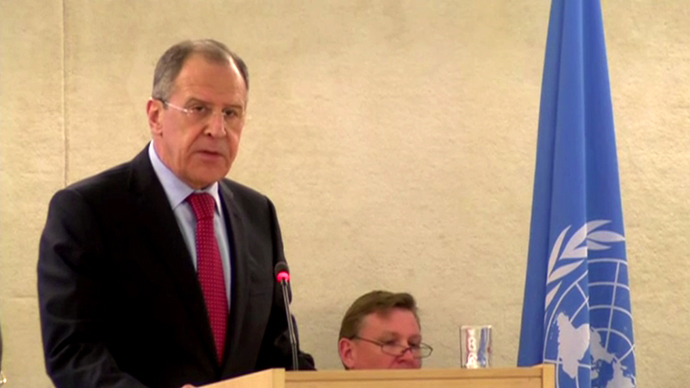 Russian option to send troops is only to protect human rights - Lavrov