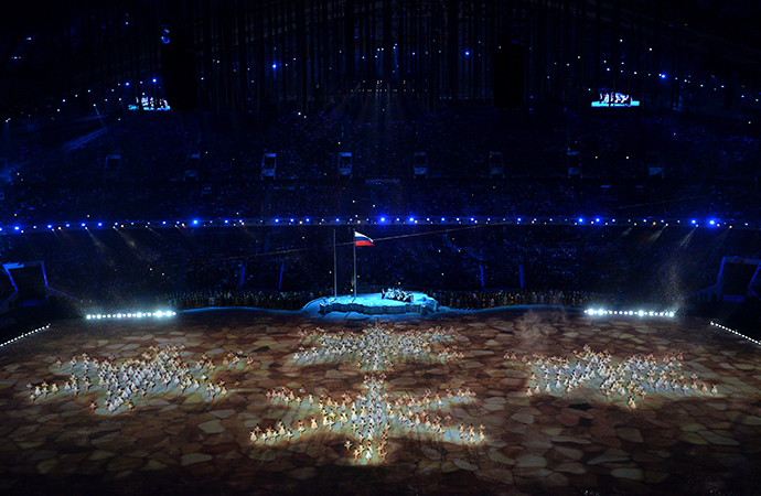 Performers during the opening ceremony of the Sochi 2014 Winter Paralympics. (RIA Novosti / Iliya Pitalev)