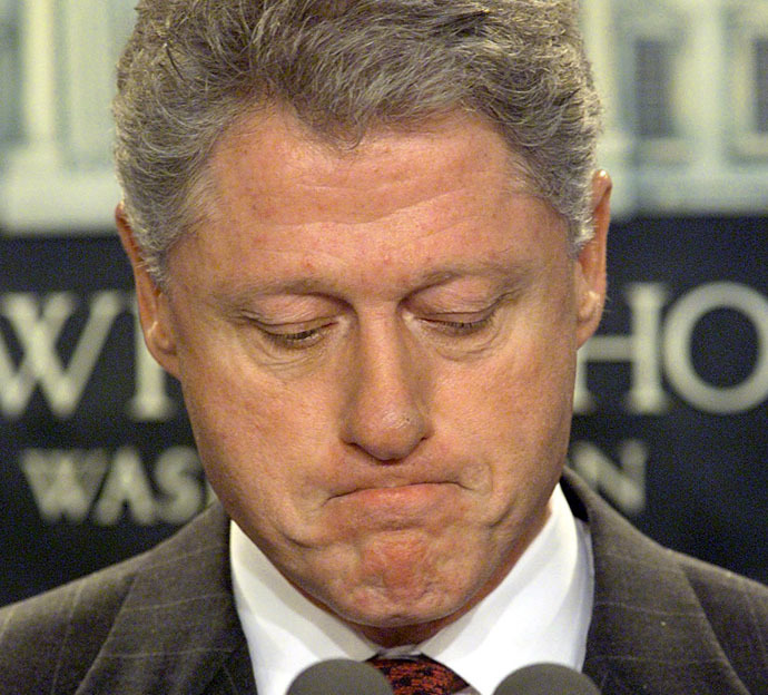 Clinton announced the bombing of Serbia. Thousands died. (AFP Photo)