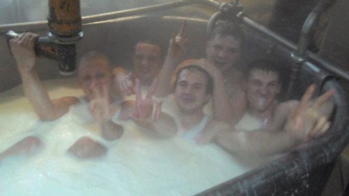 Crazy are the cheesemakers: Russian workers swimming in milk vat stir media scandal