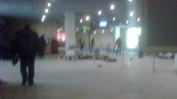 The arrival area at Domodedovo airport shortly after the blast.(RIA Novosti / Valeriy Yarmolenko)