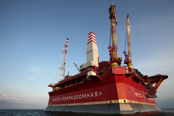 The Prirazlomnaya oil rig in the Barents Sea (RIA Novosti / Igor Podgornyi) 