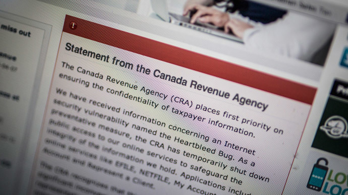 'Heartbleed' hacking spree: Canadian tax agency says hundreds of IDs stolen