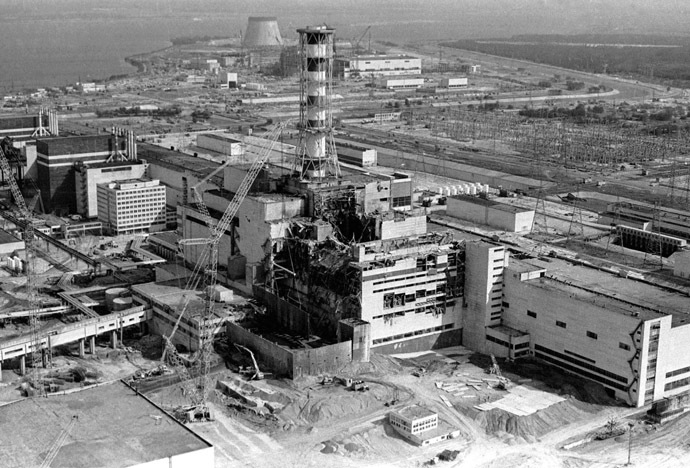 View of the Chernobyl nuclear power plant's fourth reactor in this May 1986 file photo. (Reuters)