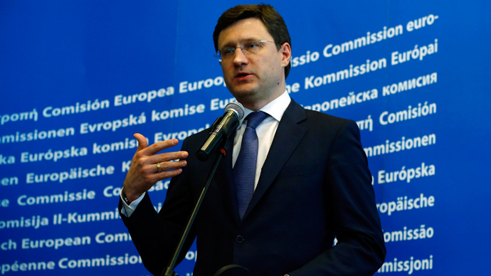 Russian Minister for Energy Alexander Novak speaks after his meeting with Guenther Oettinger, EU energy commissioner and Ukrainian Minister for Energy Yuri Prodan in Warsaw May 2, 2014 (Reuters / Kacper Pempel)