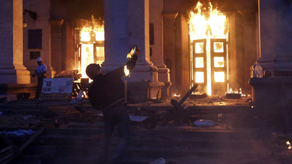 ​Radicals shooting at people in Odessa’s burning building caught on tape