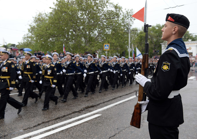 Russian servicemen during the Parade of Victors in Sevastopol. (RIA Novosti/Valery Melnikov)