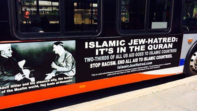 'Islamic Jew-hatred' ads with Hitler adorn DC buses