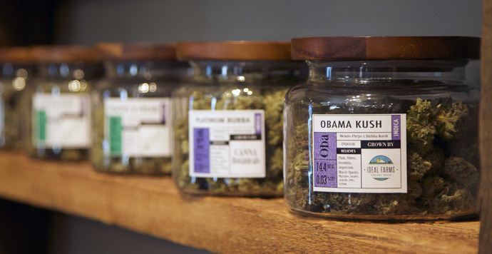 Marijuana-based products are displayed at the "Oregon's Finest" medical marijuana dispensary in Portland, Oregon April 8, 2014. (Reuters)