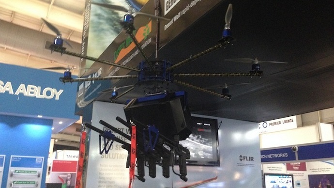 Riot control drone armed with paintballs and pepper spray hits market