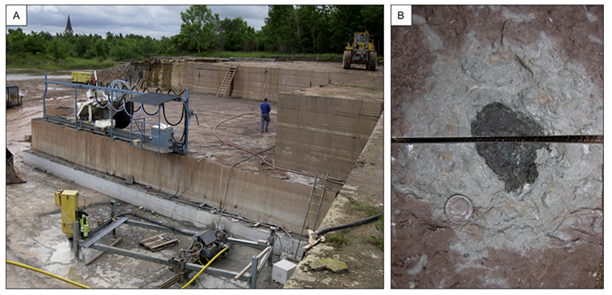 A screenshot from the study by B. Schmitz et al. published in âEarth and Planetary Science Lettersâ (2014). (A) Thorsberg quarry on June 15, 2013. (B) The 'Mysterious Object' from the Glaskarten 3 bed.