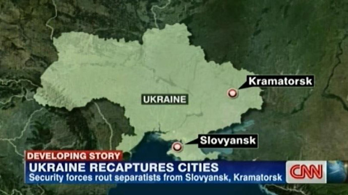 Lost again: CNN map places E. Ukraine’s Slavyansk in… Crimea?