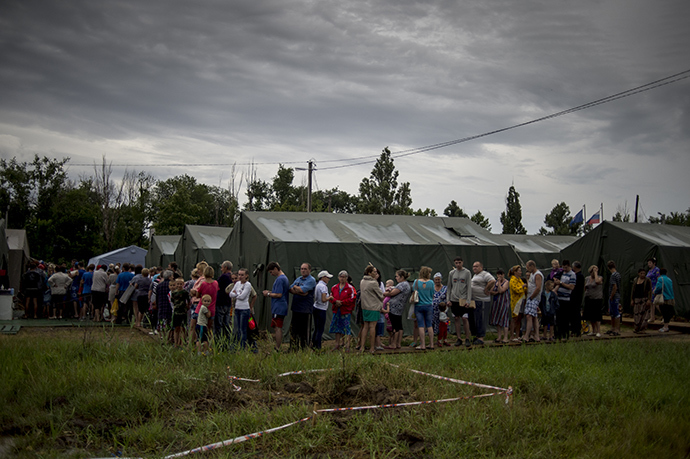 Refugees from Ukraine in a camp in the Rostov region (RIA Novosti / Valery Melnikov)