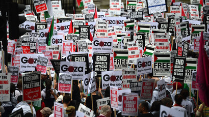'British Bulls**t Corporation': Protest in Belfast accuses BBC of 'biased' Gaza coverage