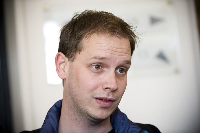 One of the co-founders of the file-sharing website, The Pirate Bay, Peter Sunde (AFP Photo / Jonathan Nackstrand)