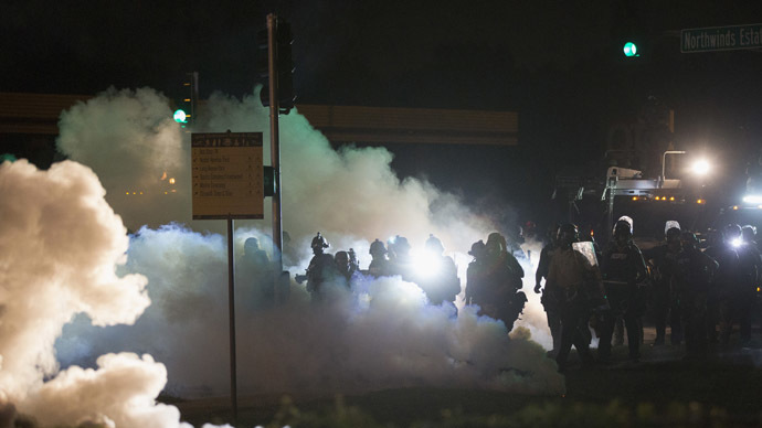 ‘No longer peaceful assembly’: Ferguson SWAT fire tear gas, rubber bullets