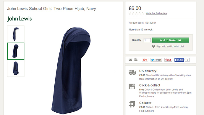 Major UK department store to sell school hijabs