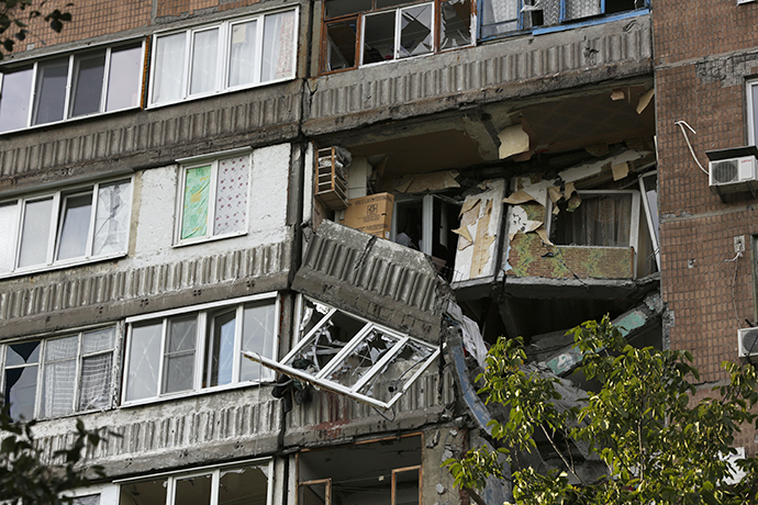 A house in Donetsk destroyed by shelling. (RIA Novosti / Maks Vetrov)