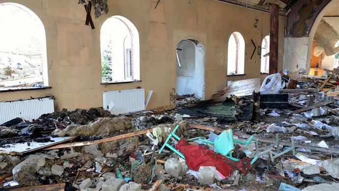 St. John Kronstadt Orthodox Church, destroyed by Kiev troops in the city of Kirovskoye, in the Donetsk Region (Photo from gorlovka-eparhia.com.ua)