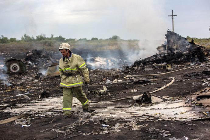 The crash site of the Malaysian Boeing 777 outside Shakhtyorsk, Donetsk Region. (RIA Novosti/Andrey Stenin)