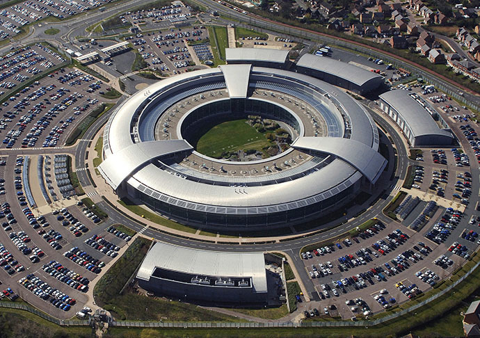 An aerial image of the Government Communications Headquarters (GCHQ) in Cheltenham, Gloucestershire. (Image from www.defenceimagery.mod.uk)