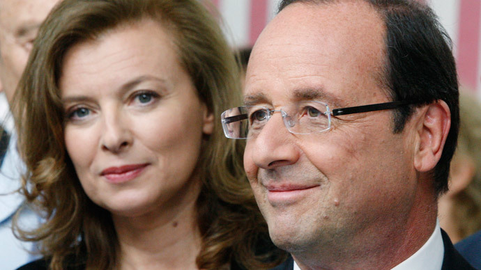Valerie Trierweiler and Francois Hollande.(Reuters / Philippe Laurenson)