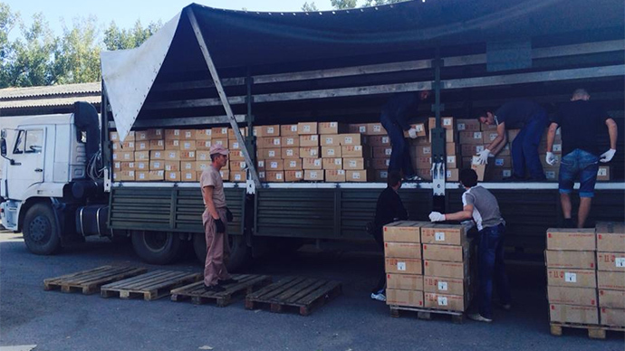 E.Ukraine’s Lugansk to start distributing Russian aid Monday, trucks return home