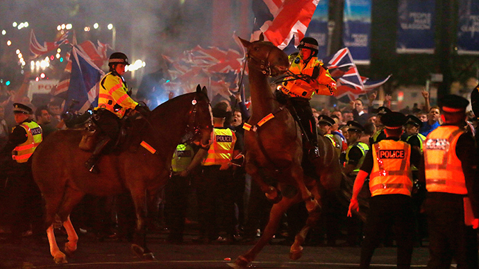 11 arrested as clashes erupt in Glasgow after ‘No’ independence vote