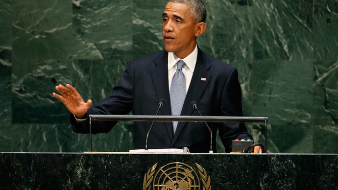 U.S. President Barack Obama addresses the 69th United Nations General Assembly at U.N. headquarters in New York, September 24, 2014. (Reuters / Mike Segar)