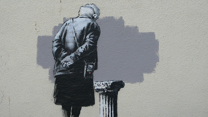 Scrotally unacceptable! Banksy mural defaced by crude phallic doodle ...