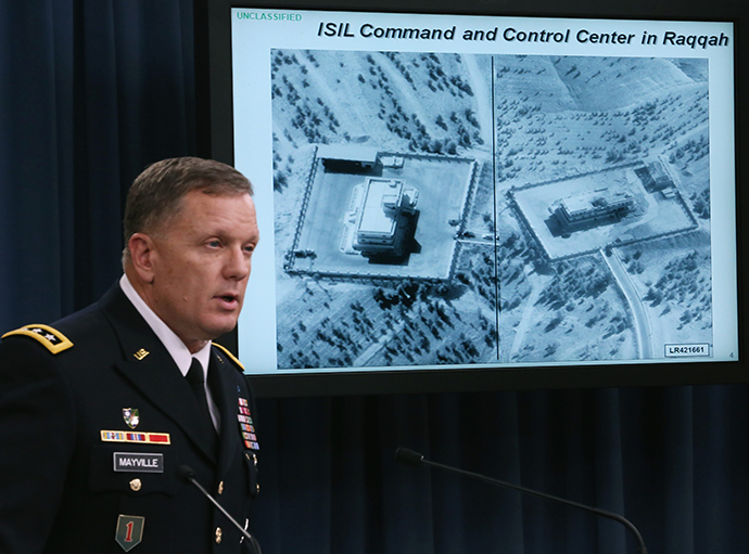 Lt. Gen. William C. Mayville Jr. speaks about the Syrian bombing campaign September 23, 2014 in Washington, DC (AFP Photo / Mark Wilson)