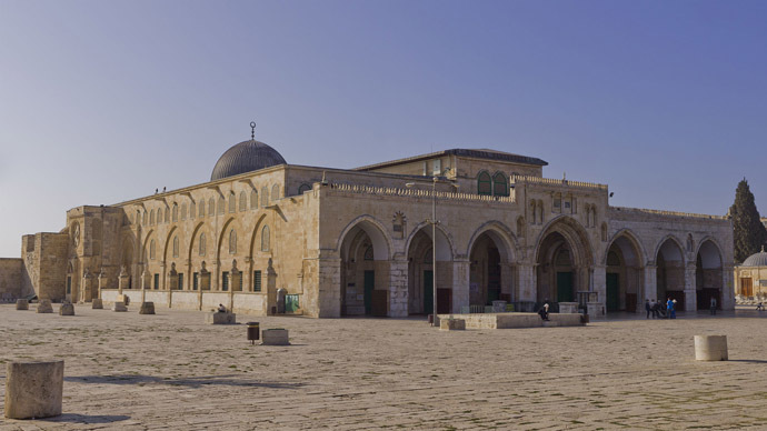 Northeast exposure of Al-Aqsa Mosque on the Temple Mount, in the Old City of Jerusalem. (Image from wikipedia.org, Author: Godot13)