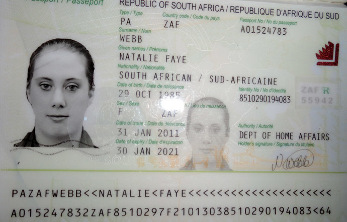 A photo of fake South African passport of Samantha Lewthwaite released by Kenyan police in December 2011. (AFP Photo)