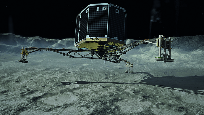 Philae touchdown (Image from flickr.com/DLR German Aerospace Center)