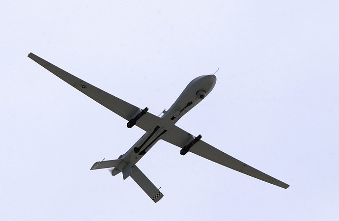 A U.S. Air Force MQ-1 Predator, unmanned aerial vehicle, armed with AGM-114 Hellfire missiles (Reuters/U.S. Air Force)