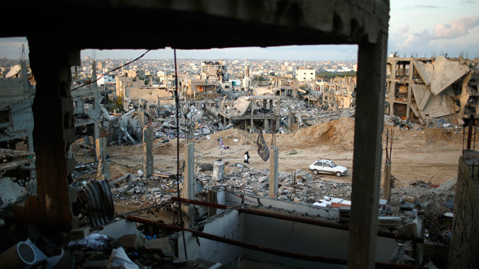 A general view shows the ruins of houses which witnesses said were destroyed by Israeli shelling during the most recent conflict between Israel and Hamas, in the east of Gaza City December 1, 2014.(Reuters / Mohammed Salem )