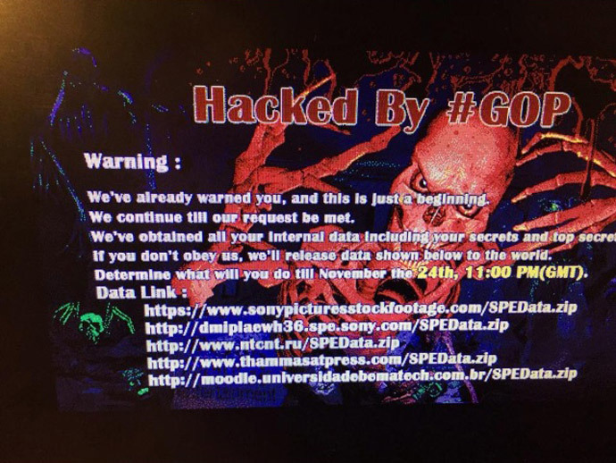 The original image that appeared on the Sony employees' screen