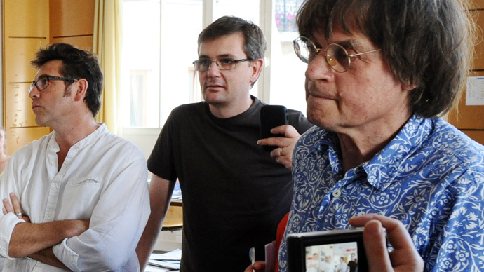 French cartoonists Tignous (L), Charb (C) and Cabu (AFP Photo / Miguel Medina)