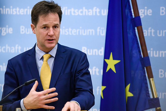 British Deputy Prime Minister Nick Clegg. (AFP Photo/Clemens Bilan)