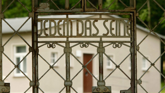 The camp gate bearing the inscription 'To Each His Own' is pictured at the former Buchenwald Nazi concentration camp near the eastern German city of Weimar in Thuringia.(Reuters / Ina Fassbender)