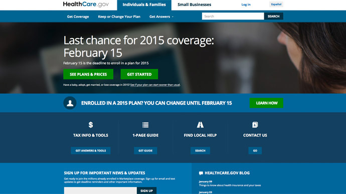 ​Obamacare site is tracking users – report
