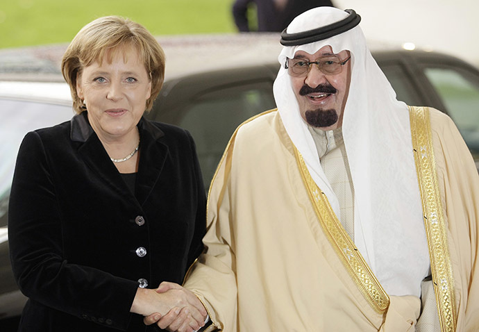 German Chancellor Angela Merkel and Saudi Arabia's King Abdullah. (Reuters/Hannibal Hanschke)